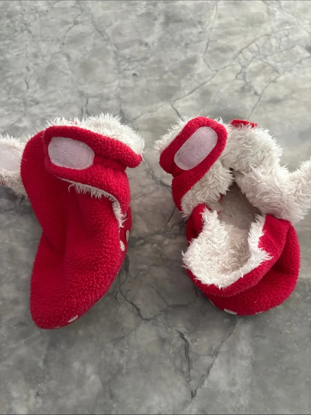 Cozy Red Fleece Baby Mittens & Gray Knit Mittens Set
